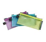 Transparente Tasche/Etui mit Reißverschluss, flexibles Recycling-PP, Kollektion Pop'N Co - Farben sortiert