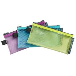 Transparente Tasche/Etui mit Reißverschluss, flexibles Recycling-PP, Kollektion Pop'N Co - Farben sortiert