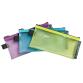 Transparente Tasche/Etui mit Reißverschluss, flexibles Recycling-PP, Kollektion Pop'N Co - Farben sortiert