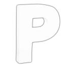 Petite lettre P 12cm - Blanc
