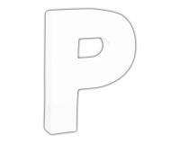 Petite lettre P 12cm - Blanc