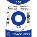 Pk100 Exa Rec Card 7.4x10.5cm Plain Wht - White