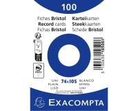 Fichas de cartulina bristol 205 g/m2 - Liso - 74x105 mm - Blanco