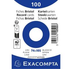 Fichas de cartulina bristol 205 g/m2 - Liso - 74x105 mm - Blanco