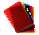 Intercalaires A4 PP transparent couleurs avec porte étiquette 8 positions