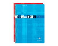 Cahier Travaux Pratiques reliure intégrale 24x32 cm 80 pages grands carreaux 90 g + uni 125 g - Assortis