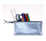 PLUME Grande pochette 2 compartiments en Daim irisé 22x11cm - Bleu