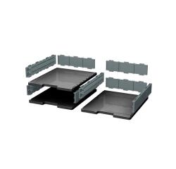 MODULODOC set elemento de base, 2 alturas + formato A4+ resistencia 3kg ( casillas normales ) - ECOBlack - Gris oscuro