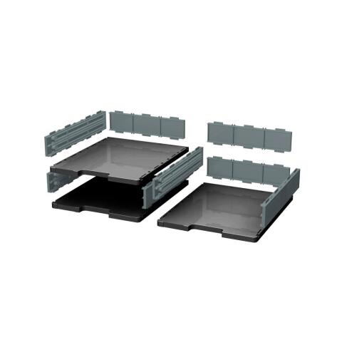 MODULODOC set elemento de base, 2 alturas + formato A4+ resistencia 3kg ( casillas normales ) - ECOBlack - Gris oscuro
