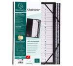 Clasificador Exacompta Ordonator con caballetes plastico y gomas alfabeticas 26 compartimentos AZ - Negro