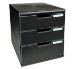 Module de classement Modulo Ecoblack 3 tiroirs fermés - Noir