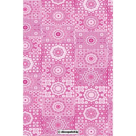 631 - Pochette 20 feuilles Décopatch - Rose