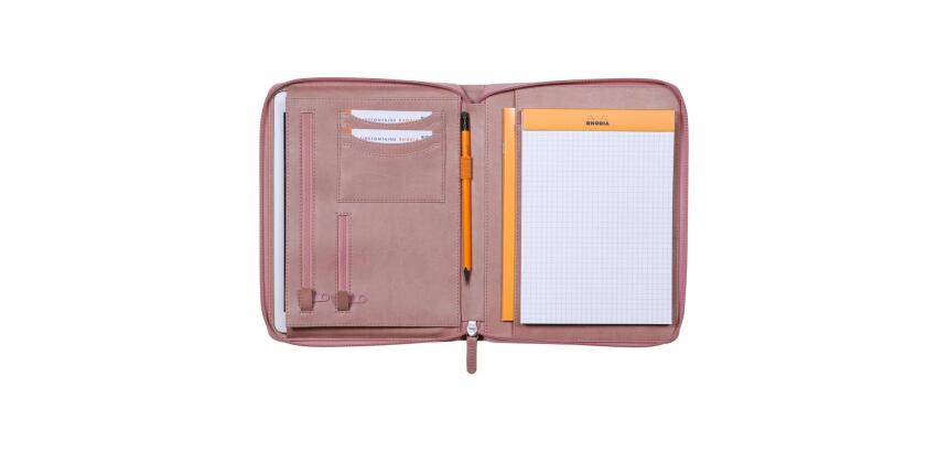 Rhodiarama petit conférencier pour bloc ou carnet format A5 - Bois de rose