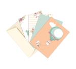 SET DE CORRESPONDANCE THÉMATIQUE, 8 enveloppes Pollen C6 (114x162mm) 120g + 8 cartes pliées 110x155m 185g, Naissance