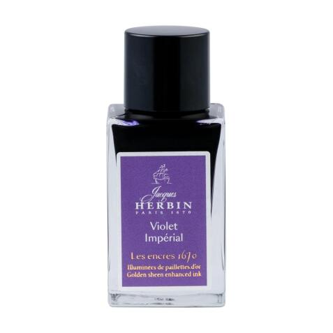Encre 1670 à paillettes dorées 15ml - Violet Impérial