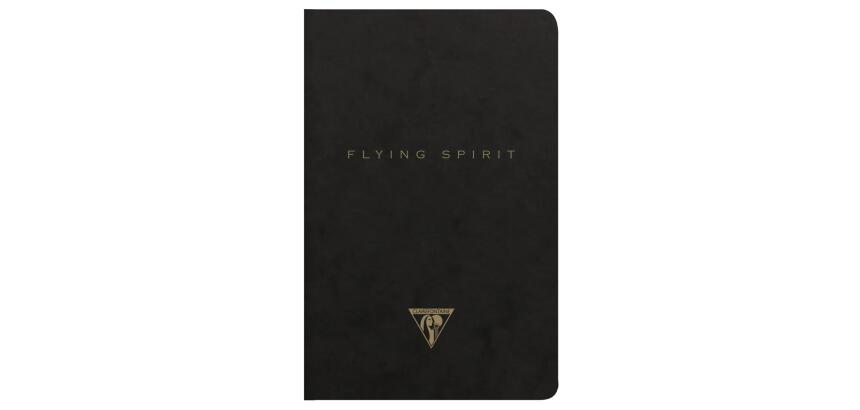 Flying Spirit piqûre textile 9x14cm 96 pages ligné motifs assortis papier ivoire 90g - Noir