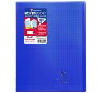 Cahier piqué Koverbook 24x32cm 140 pages grands carreaux couverture polypropylène transparent - Assortis