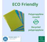 Intercalaires polypropylène recyclé Forever Young 10 positions - A4 - Couleurs assorties