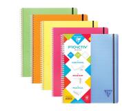 Proactiv'Book Linicolor FRESH cahier reliure intégrale A4+ 160 pages détachables perforé 4 trous petits carreaux + cadre en-tête + 1 pochette trieur couverture plastique polypropyène rainuré Couleur aléatoire - Assortis