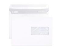 Boite de 500 Enveloppes Blanches C5-162x229mm - Auto-Adhésives - 90g/m2 - Fenêtre Papier Cristal 45x100 (position 62/20) - Blanc