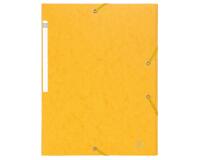Chemises à élastiques carte lustrée 3 rabats monobloc - Jaune