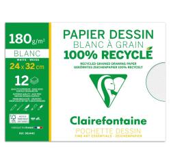 Dessin à Grain 100% Recyclé pochette 12F 24x32 180g