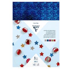 CARTON HOLOGRAPHIQUE, Sachet de 5 feuilles 230g/m2 au format 25x35cm - Assortiment