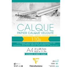Papier Calque bloc collé 40F A4 110g
