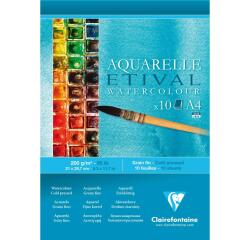 Etival bloc collé 1 côté 10F A4 200g grain fin