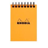 Bloc reliure intégrale Rhodia Classic 7,5x10,5 cm 80 feuillets petits carreaux 5x5 microperforé 80g - Orange
