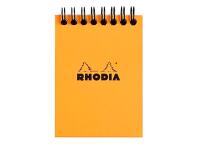 Bloc reliure intégrale Rhodia Classic 7,5x10,5 cm 80 feuillets petits carreaux 5x5 microperforé 80g - Orange