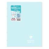 Cahier piqué Koverbook Blush 24x32cm 96 pages grands carreaux couverture polypropylène opaque bicolore - Bleu givré/Corail