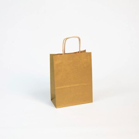 Paq.25 sacs kraft lisse, 16x8x21cm, Or - Or