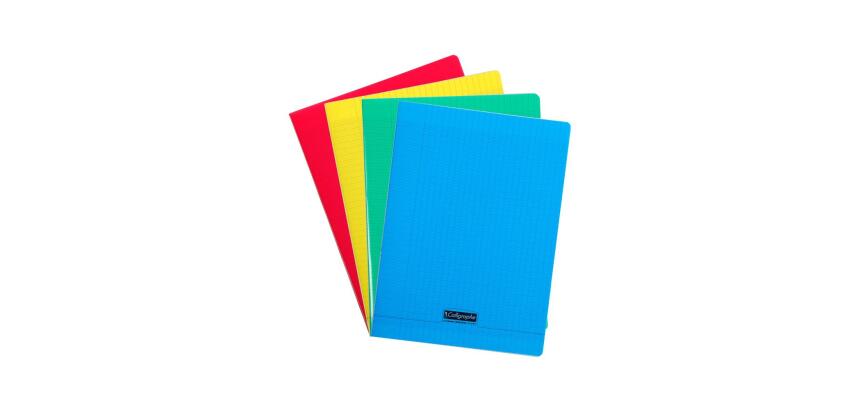 Cahier piqué 8000 POLYPRO A4 96 pages grands carreaux 90 g - Assortis