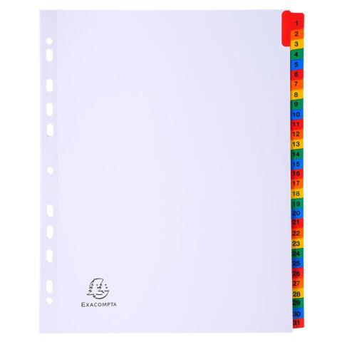 Separadores Separadores con pestañas impresas cartulina blanca 160 g/m 2 Con pestañas de colores reforzadas - Blanco - Blanco