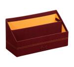 Rhodiarama porte-courrier simili cuir italien 25x10x14 cm - Lie de vin