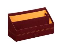 Rhodiarama porte-courrier simili cuir italien 25x10x14 cm - Lie de vin
