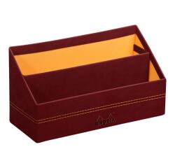 Rhodiarama porte-courrier simili cuir italien 25x10x14 cm - Lie de vin