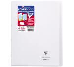 Cahier piqué Koverbook 24x32cm 96 pages petits carreaux + marge couverture polypropylène transparent - Assortis