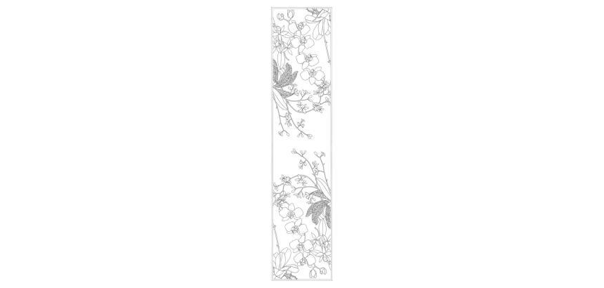 Echarpe 100% soie - 180x43cm Orchidee - Blanc