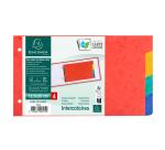 Intercalaires pour fiches bristol en carte lustrée 225g/m2 4 positions - 125x200mm - Couleurs assorties