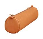 Trousse en cuir Age Bag ronde 21xØ6 cm - Tabac