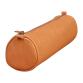 Trousse en cuir Age Bag ronde 21xØ6 cm - Tabac