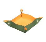 Rhodiarama vide-poche réversible simili cuir italien 12x12x4,5 cm - Sauge