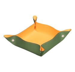 Rhodiarama vide-poche réversible simili cuir italien 12x12x4,5 cm - Sauge