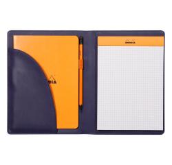 Rhodiarama livret porte-bloc N°16 pour bloc ou carnet format A5 - Bleu nuit