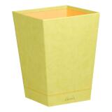 Rhodiarama corbeille à papier simili cuir italien 27x27x32 cm - Anis