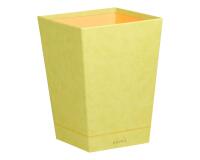 Rhodiarama corbeille à papier simili cuir italien 27x27x32 cm - Anis