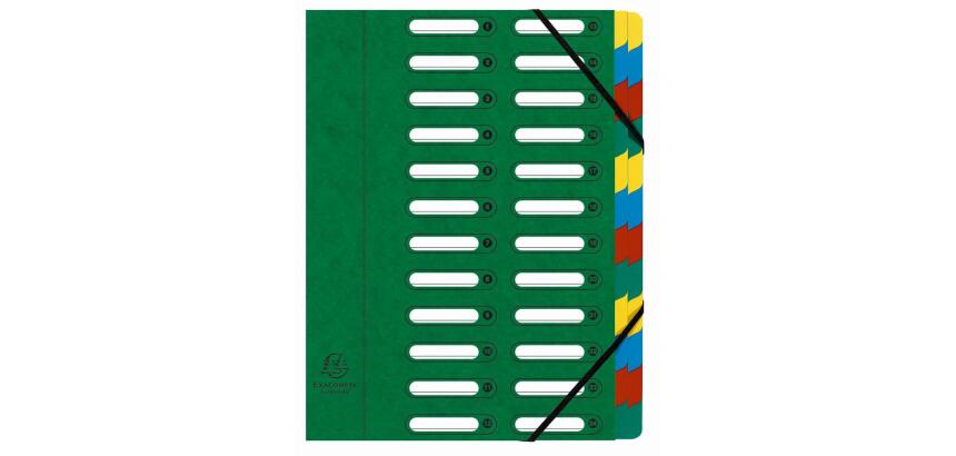 Trieur HARMONIKA® à fenêtres avec élastiques véritable carte lustrée 24 compartiments