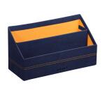 Rhodiarama porte-courrier simili cuir italien 25x10x14 cm - Bleu nuit